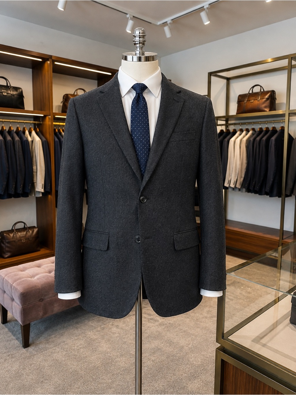 Michael Kors Men’s Wool Cashmere Blazer Charcoal Gray 44R